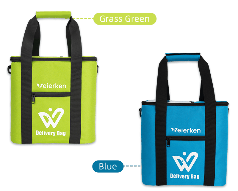 green and blue bag