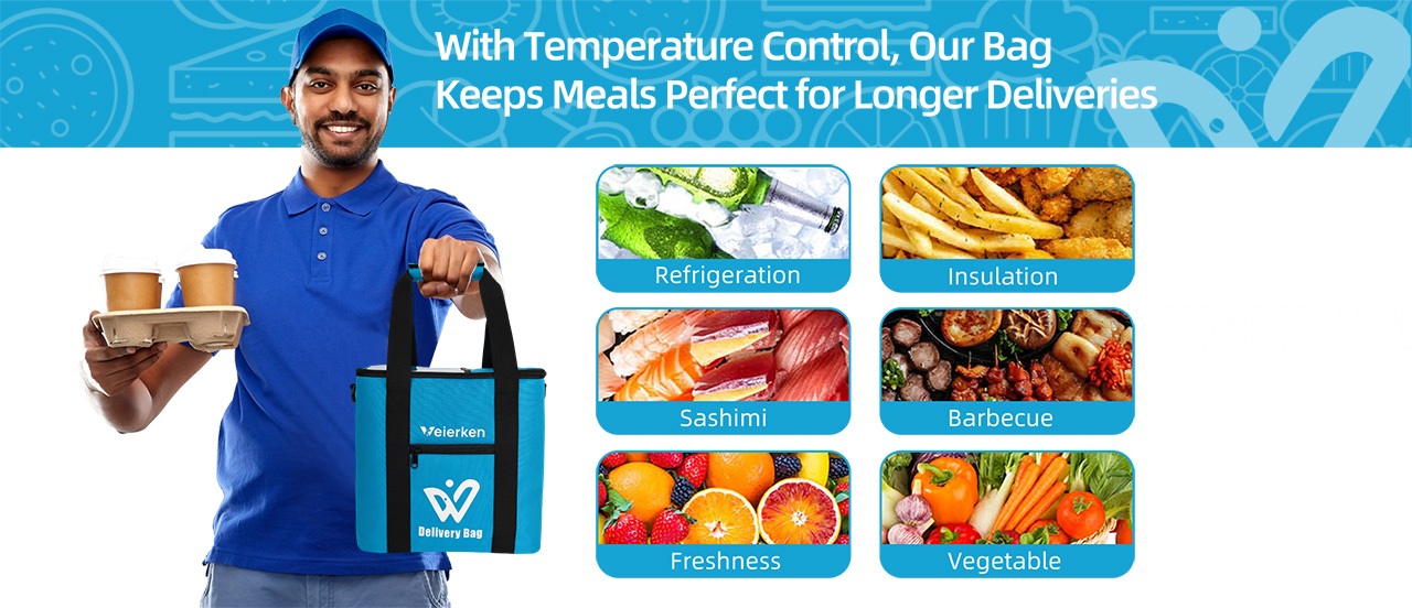 With Temperature control, Our Bag Keeps Meals Perfect for Longer Deliveries