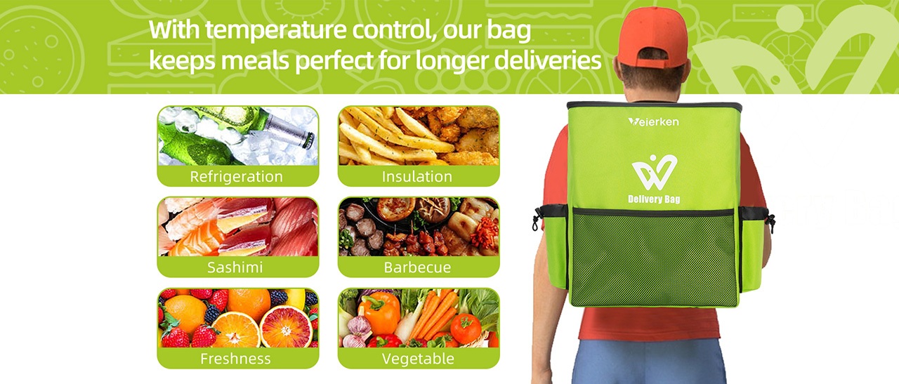 With temperature control, our bag keeps meals perfect for longer deliveries