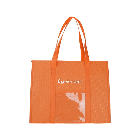 Large Capacity Non-Woven Delivery Bag With Visible PVC Pocket DBS21 (1)